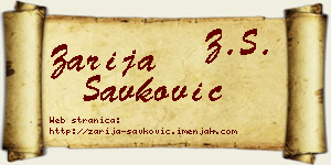 Zarija Savković vizit kartica